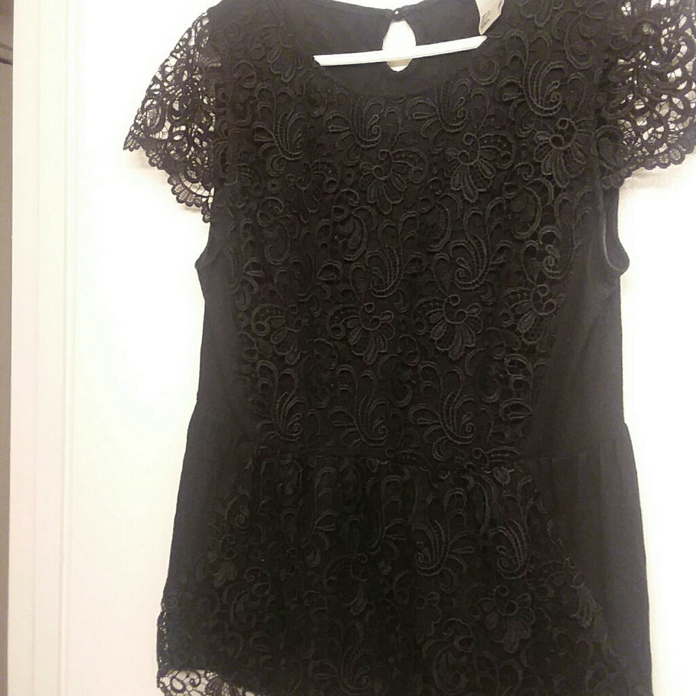 H&M black lace top